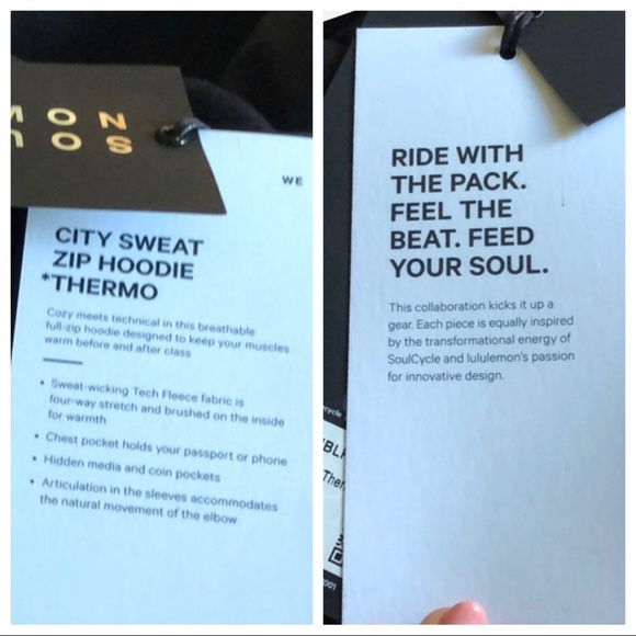 SoulCycle x Lululemon Black Hoodie Jacket Sz Small - Picture 10 of 10